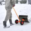 imageGoplus Snow Shovel for Driveway with Wheels 29x 195Extra High Angled Steel Blade HeavyDuty ampamp Height Adjustable Snow Plow Efficient ampamp BackSaver Snow Removal Tool for Doorway Sidewalks