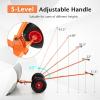 imageGoplus Snow Shovel for Driveway with Wheels 29x 195Extra High Angled Steel Blade HeavyDuty ampamp Height Adjustable Snow Plow Efficient ampamp BackSaver Snow Removal Tool for Doorway Sidewalks