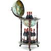 imageGoplus 14 Globe Wine Bar Stand 16th Century Italian Replica Wine Cabinet with Wheels Rustic Wood Liquor Bottle Shelf Movable Globe Wine Rack Bar Cart for Dining Room ampamp Living Room Cielo Blue