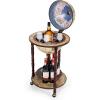 imageGoplus Globe Bar 175 Globe Bar Liquor Cabinet with Wheels Bottom Shelf Old World Map 16th Century Italian Replica Bar Globe Retro Wine Stand Globe Bar Cart for Dining Room Living Room HomeCreamy White