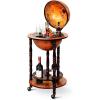 imageGoplus Globe Bar 175 Globe Bar Liquor Cabinet with Wheels Bottom Shelf Old World Map 16th Century Italian Replica Bar Globe Retro Wine Stand Globe Bar Cart for Dining Room Living Room HomeRetro Brown