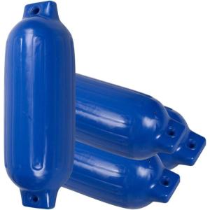 imageGoplus Boat Fenders 4 Pack 3mm Thick UVResistant Pontoon Boat Bumper TwinEye Ribbed Inflatable Boat Fenders for Docking Protection 85quot X 27quot 65quot X 23quotBlue