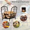 imageGoplus 14 Small Firewood Rack Indoor Outdoor Decorative Firewood Storage Carrier Log Rack with Handles Elegant Patterns ampamp Raised Legs Heavy Duty Firewood Holder for Fireplace Fire Pit