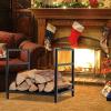 imageGoplus 16 Inch Small Firewood Rack Indoor Outdoor Decorative Firewood Log Holder with EasytoGrab Handle ampamp Raised Base Heavy Duty Steel Wood Storage Stacker for Fireplace Fire Pit Fire Stove Patio