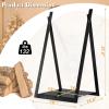 imageGoplus 16 Triangle Firewood Rack Outdoor Small Decorative Firewood Holder with Raised Base Firewood Storage Carrier Log Rack for Indoor Fireplace Fire Pit Wood Stove