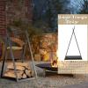 imageGoplus 16 Triangle Firewood Rack Outdoor Small Decorative Firewood Holder with Raised Base Firewood Storage Carrier Log Rack for Indoor Fireplace Fire Pit Wood Stove