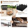 imageGoplus 165 Firewood Rack Indoor Outdoor Small Firewood Holder with Handle Raised Legs Heavy Duty Steel Log Rack Wood Storage Carrier for Fireplace Fire Pit
