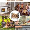 imageGoplus 165 Firewood Rack Indoor Outdoor Small Firewood Holder with Handle Raised Legs Heavy Duty Steel Log Rack Wood Storage Carrier for Fireplace Fire Pit