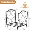 imageGoplus 17 Small Firewood Rack Indoor Outdoor Decorative Firewood Storage Carrier Log Rack with Elegant Patterns ampamp Raised Legs Heavy Duty Firewood Holder for Fireplace Fire Pit