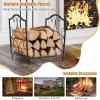 imageGoplus 17 Small Firewood Rack Indoor Outdoor Decorative Firewood Storage Carrier Log Rack with Elegant Patterns ampamp Raised Legs Heavy Duty Firewood Holder for Fireplace Fire Pit
