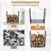 imageGoplus 17 Small Firewood Rack Indoor Outdoor Decorative Firewood Storage Carrier Log Rack with Elegant Patterns ampamp Raised Legs Heavy Duty Firewood Holder for Fireplace Fire Pit