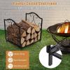 imageGoplus 17 Small Firewood Rack Indoor Outdoor Decorative Firewood Storage Carrier Log Rack with Elegant Patterns ampamp Raised Legs Heavy Duty Firewood Holder for Fireplace Fire Pit