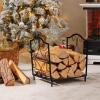 imageGoplus 17 Small Firewood Rack Indoor Outdoor Decorative Firewood Storage Carrier Log Rack with Elegant Patterns ampamp Raised Legs Heavy Duty Firewood Holder for Fireplace Fire Pit