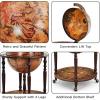 imageGoplus 18 Globe Wine Bar Stand 16th Century Italian Replica Wine Cabinet with Wheels Rustic Wood Liquor Bottle Shelf Movable Globe Wine Rack Bar Cart for Dining Room ampamp Living Room Retro Brown