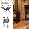 imageGoplus 19 Folding Firewood Rack Outdoor Portable Fireplace Log Rack wConvenient Handle HeavyDuty Steel Frame Indoor Compact Firewood Storage Holder Perfect for Fireplace Firepit Black
