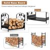 imageGoplus 19 Small Firewood Rack Indoor and Outdoor Decorative Firewood Storage Carrier Log Rack with Elegant Leaf Patterns ampamp Raised Legs Heavy Duty Firewood Holder for Fireplace Fire Pit