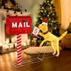 imageGoplus 35 FT Lighted Dachshund Climbing Mailbox PreLit Christmas Holiday Decoration with 120 Warm White LED Lights Christmas Mailbox with Wiener Dog for Indoor Party Outdoor Yard Lawn ampamp Garden