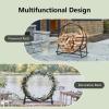 imageGoplus 40Inch Tubular Steel Log Hoop Firewood Storage Rack Holder Round Display325 inch
