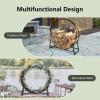 imageGoplus 40Inch Tubular Steel Log Hoop Firewood Storage Rack Holder Round Display41 inch