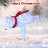 imageGoplus 45 FT Lighted Skiing Polar Bear Light up Christmas Decoration with Red Scarf Ski Poles ampamp Snow Shoes 3D PreLit Polar Bear with LED Lights Zip Ties ampamp Ground Stakes for Garden ampamp Yard
