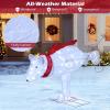 imageGoplus 45 FT Lighted Skiing Polar Bear Light up Christmas Decoration with Red Scarf Ski Poles ampamp Snow Shoes 3D PreLit Polar Bear with LED Lights Zip Ties ampamp Ground Stakes for Garden ampamp Yard