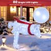 imageGoplus 45 FT Lighted Skiing Polar Bear Light up Christmas Decoration with Red Scarf Ski Poles ampamp Snow Shoes 3D PreLit Polar Bear with LED Lights Zip Ties ampamp Ground Stakes for Garden ampamp Yard