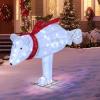 imageGoplus 45 FT Lighted Skiing Polar Bear Light up Christmas Decoration with Red Scarf Ski Poles ampamp Snow Shoes 3D PreLit Polar Bear with LED Lights Zip Ties ampamp Ground Stakes for Garden ampamp Yard