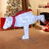 imageGoplus 45 FT Lighted Skiing Polar Bear Light up Christmas Decoration with Red Scarf Ski Poles ampamp Snow Shoes 3D PreLit Polar Bear with LED Lights Zip Ties ampamp Ground Stakes for Garden ampamp Yard