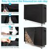 imageGoplus 4FT Firewood Rack Outdoor with Cover Heavy Duty Firewood Log Holder Waterproof Weather Resistant Fire Wood Rack Storage Stacker Steel Tubular Log Stand for Fireplace Patio Courtyard5FT