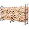 imageGoplus 4FT Firewood Rack Outdoor with Cover Heavy Duty Firewood Log Holder Waterproof Weather Resistant Fire Wood Rack Storage Stacker Steel Tubular Log Stand for Fireplace Patio Courtyard8FT
