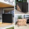 imageGoplus 4FT Firewood Rack Outdoor with Cover Heavy Duty Firewood Log Holder Waterproof Weather Resistant Fire Wood Rack Storage Stacker Steel Tubular Log Stand for Fireplace Patio Courtyard5FT