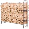 imageGoplus 4FT Firewood Rack Outdoor with Cover Heavy Duty Firewood Log Holder Waterproof Weather Resistant Fire Wood Rack Storage Stacker Steel Tubular Log Stand for Fireplace Patio Courtyard5FT