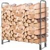 imageGoplus 4FT Firewood Rack Outdoor with Cover Heavy Duty Firewood Log Holder Waterproof Weather Resistant Fire Wood Rack Storage Stacker Steel Tubular Log Stand for Fireplace Patio Courtyard4FT