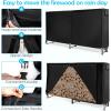 imageGoplus 4FT Firewood Rack Outdoor with Cover Heavy Duty Firewood Log Holder Waterproof Weather Resistant Fire Wood Rack Storage Stacker Steel Tubular Log Stand for Fireplace Patio Courtyard8FT