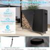 imageGoplus 4FT Firewood Rack Outdoor with Cover Heavy Duty Firewood Log Holder Waterproof Weather Resistant Fire Wood Rack Storage Stacker Steel Tubular Log Stand for Fireplace Patio Courtyard5FT