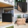 imageGoplus 4FT Firewood Rack Outdoor with Cover Heavy Duty Firewood Log Holder Waterproof Weather Resistant Fire Wood Rack Storage Stacker Steel Tubular Log Stand for Fireplace Patio Courtyard4FT