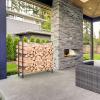 imageGoplus 4FT Firewood Rack Outdoor with Cover Heavy Duty Firewood Log Holder Waterproof Weather Resistant Fire Wood Rack Storage Stacker Steel Tubular Log Stand for Fireplace Patio Courtyard4FT