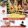 imageGoplus Christmas Lighted Reindeer Set of 3 Reindeer Decorations with LED Lights and Red Bows Xmas Deer Family Set with Stakes IndoorOutdoor Standing 3D Christmas Ornaments for Home Yard GardenGold w230 LED Lights