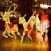 imageGoplus Christmas Lighted Reindeer Set of 3 Reindeer Decorations with LED Lights and Red Bows Xmas Deer Family Set with Stakes IndoorOutdoor Standing 3D Christmas Ornaments for Home Yard GardenGold w230 LED Lights