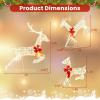 imageGoplus Christmas Lighted Reindeer Set of 3 Reindeer Decorations with LED Lights and Red Bows Xmas Deer Family Set with Stakes IndoorOutdoor Standing 3D Christmas Ornaments for Home Yard GardenGold w230 LED Lights