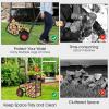 imageGoplus Firewood Carrier with Wheels Outdoor Rolling Fire Wood Log Cart with Pneumatic Rubber Tiers Heavy Duty Steel Wood Storage Hauler Firewood Rack for Fireplace Fire Pit 220 LBS Capacity