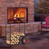 imageGoplus Firewood Carrier with Wheels Outdoor Rolling Fire Wood Log Cart with Pneumatic Rubber Tiers Heavy Duty Steel Wood Storage Hauler Firewood Rack for Fireplace Fire Pit 220 LBS Capacity