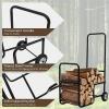 imageGoplus Firewood Log Cart Carrier AntiSlip and WearResistant Wheels Steel Frame Large Loading Space Sturdy Construction Wide Application Simple Installation