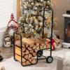 imageGoplus Firewood Log Cart Carrier AntiSlip and WearResistant Wheels Steel Frame Large Loading Space Sturdy Construction Wide Application Simple Installation