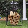 imageGoplus Firewood Log Holder with Canvas Tote Carrier HeavyDuty Firewood Storage Holders Log Bin Indoor Outdoor Fire Logs Stacker Basket with Kindling Wood Stove Accessories Handle