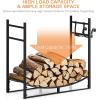 imageGoplus Firewood Rack Outdoor 33 Metal Firewood Holder with Removable Kindling Holder Heavy Duty Indoor Log Storage Rack Wood Rack for Fireplace Woodstove Fire Pit 33quot x 13quot x 30quot