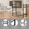 imageGoplus Firewood Rack Outdoor 33 Metal Firewood Holder with Removable Kindling Holder Heavy Duty Indoor Log Storage Rack Wood Rack for Fireplace Woodstove Fire Pit 33quot x 13quot x 30quot