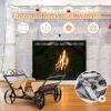 imageGoplus Firewood Rack Outdoor with Wheels 20 Small Decorative Firewood Carrier Log Rack with Elegant Patterns ampamp Raised Base Heavy Duty Metal Rolling Firewood Holder for Indoor Fireplace Fire Pit
