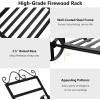 imageGoplus Firewood Rack Outdoor with Wheels 20 Small Decorative Firewood Carrier Log Rack with Elegant Patterns ampamp Raised Base Heavy Duty Metal Rolling Firewood Holder for Indoor Fireplace Fire Pit