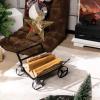 imageGoplus Firewood Rack Outdoor with Wheels 20 Small Decorative Firewood Carrier Log Rack with Elegant Patterns ampamp Raised Base Heavy Duty Metal Rolling Firewood Holder for Indoor Fireplace Fire Pit